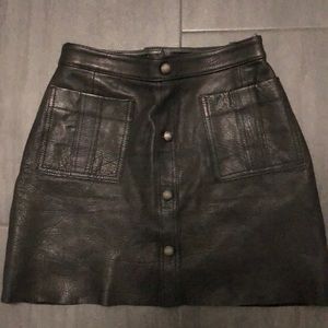 Aje.Shrimpton black mini skirt. Genuine leather.